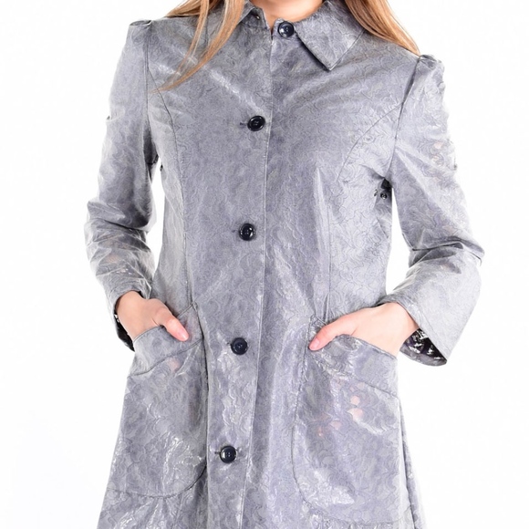 NWT Tailored Lace Semi-Sheer Raincoat - Picture 3 of 5